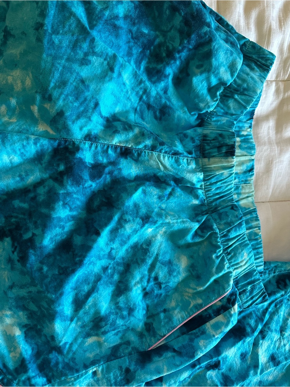 Lands' End Women’s Blue Tie-Dye Short Pajama Set - Picture 3 of 4